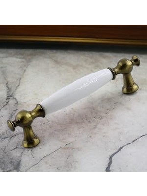 Uravas Store Arnas Porselen Antik Sarı Kulp 128 mm Mobilya Çekmece Mutfak Dolabı Dolap Kapak Kulpları Kulb Kulpu