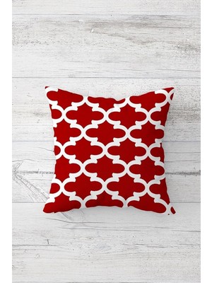 Uravas Store Pelangi Bordo Dekoratif Desenli Çift Tarafı Baskılı Gizli Fermuar Yastık Kılıfı Kırlent Koltuk Yastık Kılıfı, Kırmızı 45 x 45, 24691199145451
