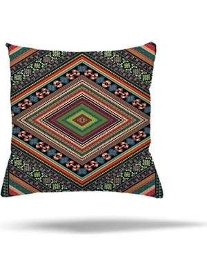 Uravas Store Pelangi Mermer Geometrik Yaprak Desen Gizli Fermuarlı Yastık Kılıfı Kırlent Kılıfı Koltuk Yastık Kılıfı, Yeşil 45 x 45
