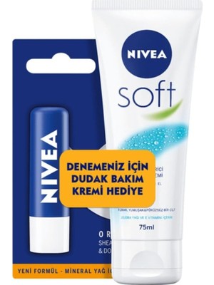 Uravas Store Nıvea Soft El Kremi 75 ml ve Essential Dudak Balmı Seti - Nemlendirici