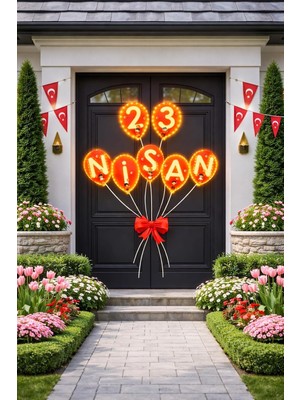 Uravas Store 23 Nisan Kapı Süsü, 23 Nisan Süsleri Hediyeler 5 Metre Peri LED