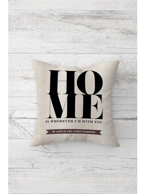 Uravas Store Pelangi Home Yazılı Çift Tarafı Baskılı Gizli Fermuarlı Yastık Kılıfı Kırlent Koltuk Yastık Kılıfı, Bej 45 x 45
