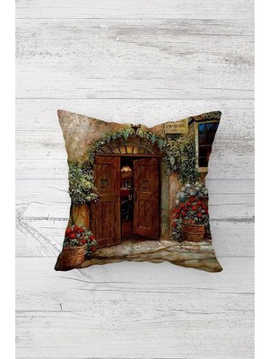 Uravas Store Pelangi Alaçatı Stili Çift Tarafı Baskılı Gizli Fermuarlı Yastık Kılıfı Kırlent Koltuk Yastık Kılıfı, Kahve 45 x 45, 2469194845451
