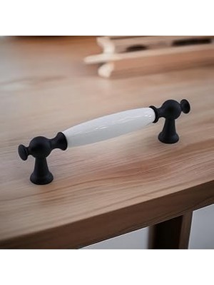 Uravas Store Arnas Porselen Kulp 128 mm Mobilya Çekmece Mutfak Dolabı Dolap Kapak Kulpları Kulb Kulpu Siyah