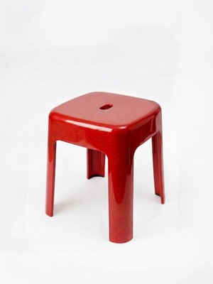 Uravas Store Saban Kırmızı Plastik Alaska Model Sağlam Tabure 36X36X46CM