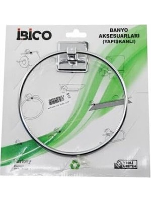 Uravas Store Ibıco Yuvarlak Metal Havluluk, Yapışkanlı Montaj, Banyo Aksesuarı
