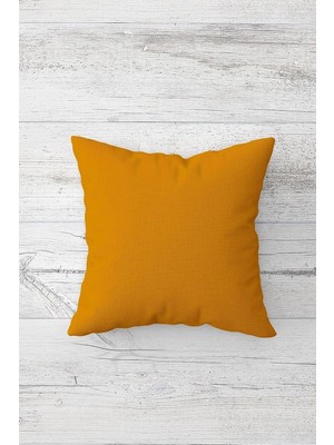 Uravas Store Pelangi Düz Renk Koyu Sarı Çift Tarafı Baskılı Gizli Fermuarlı Yastık Kılıfı Kırlent Koltuk Yastık Kılıfı, Hardal 45 x 45