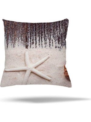 Uravas Store Pelangi Kuş Tüyü Yaprak Desen Etnik Gizli Fermuarlı Yastık Kılıfı Kırlent Kılıfı Koltuk Yastık Kılıf, Bej-Koyu Kahverengi 45 x 45