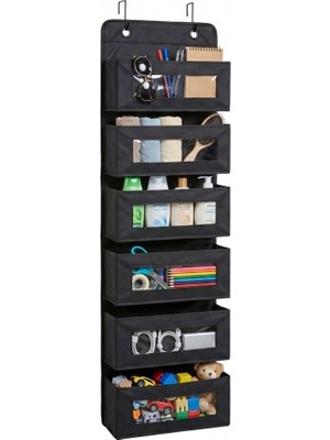 Uravas Store Orret Home 6 Katlı Kapı Arkası Asılabilir Pencereli Organizer | Çok Gözlü Düzenleyici, Çocuk Odası ve Banyo Organizeri, Askılı Saklama Ünitesi