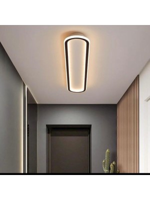 AVİZE Modern LED Tavan Avizesi | Oval Lineer Tasarım | Salon, Antre ve Koridor Için Dekoratif Aydınlatma 100CM