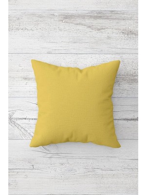 Uravas Store Pelangi Düz Renk Açık Sarı Çift Tarafı Baskılı Gizli Fermuarlı Yastık Kılıfı Kırlent Koltuk Yastık Kılıfı, Sarı 45 x 45