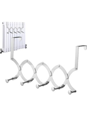 Uravas Store Nekuba Ayarlanabilir Kapı Kancası 5 Kancalı Katlanabilir Kapı Askısı, Genişletilebilir Havlu Palto Askısı Giysiler Şapka Havlu Için Asma, Banyoda Düzenleyici, Yatak Odası Karavan, Paslanmaz Çelik