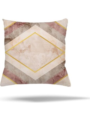 Uravas Store Pelangi Mermer Yaprak Desen Gizli Fermuarlı Yastık Kılıfı Kırlent Kılıfı Koltuk Yastık Kılıfı, Pembe 45 x 45