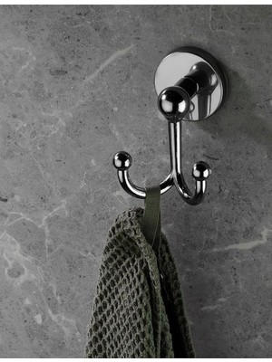 Uravas Store Sas Haus Krom Kaplama Bornoz Havlu Askılğı Delmeye Son Yapışkanlı Askılık S-112 Gri