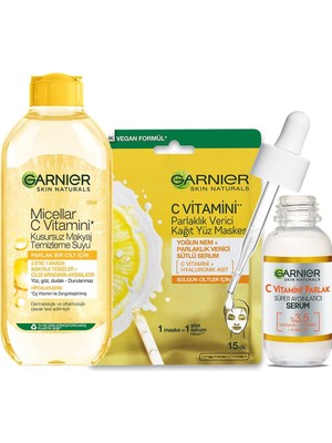 Uravas Store L’oréal Paris Garnier Parlak Cilt Için 3'lü Bakım Seti
