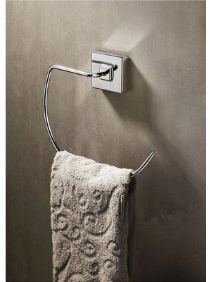Uravas Store Sas Haus Krom Havlu Askılığı - Güçlü Yapışkanlı - Banyo ve Mutfak Için Şık ve Fonksiyonel Tasarım Krom