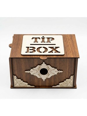 Uravas Store Ahşap Bahşiş Kutusu (Tip Box), Dekoratif Para Kutusu, Kilitli Tasarım, Kafe ve Restoran Için