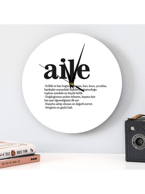 Uravas Store Aile Kelime Anlamlı Duvar Saati