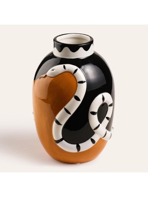 Uravas Store Siming Kahverengi Seramik Vazo 15X14.5X21.5 cm