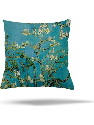 Uravas Store Pelangi Çiçekli Çizgili Kelebekli Gizli Fermuarlı Yastık Kılıfı Kırlent Kılıfı Koltuk Yastık Kılıfı, Yeşil 45 x 45