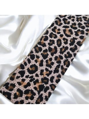 Uravas Store Leopar Desenli Saç Bandanası, Kadın Saç Aksesuarı, Penye Malzeme, 2 Adet
