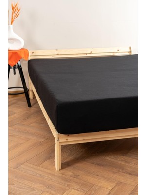 Uravas Store Soley 160X200 Fitted Premium Penye Çarşaf, Siyah