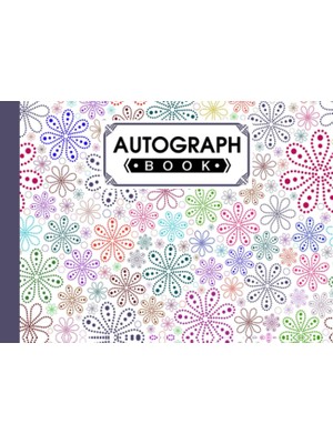 Uravas Store Autograph Book: Colorful Flowers Cover | Memory Book, Signature Celebrity Memorabilia Album Gift, Size 8.25" x 6" By Lutz Hentschel