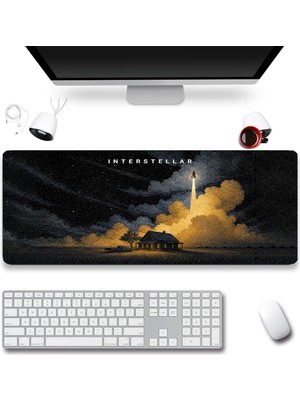 Sonictouch Klavye Mousepad 32X70CM Dikişsiz Pürüzsüz Sıvı Geçirmez Kaymaz Taban Yıldızlara Yolculuk