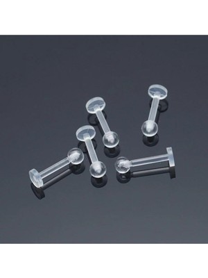 Uravas Store Takıconcept Antialerjik Şeffaf Bioplast Labret Piercing, Şeffaf, 0.8 mm