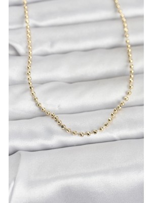 Aydogan's cm 14K Gold Renk Top Zincirli Model 60 cm Kadın Kolye