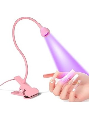 Uravas Store Gaman Masa Sabitlemeli Uv LED Kurutucu Lamba Jel Tips Kurutucu Oje Kurutucu 3W Pembe