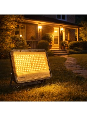 Uravas Store Ecolite 100W LED Projektör 8000 Lümen IP66 Su Geçirmez Dış Mekan Floodlight Bahçe Duvar Otopark Aydınlatma 220 Volt (Sarı Işık 3000K)