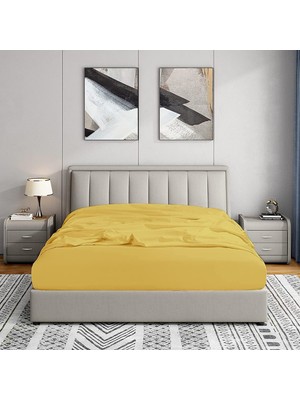 Uravas Store Soley | Jersey |%100 Doğal Pamuklu Tek/çift Kişilik Lastikli Çarşaf Hardal Sarısı