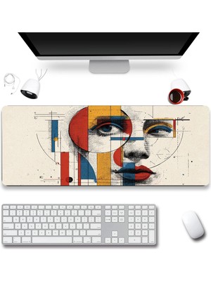 Sonictouch Klavye Mousepad 32X70CM Dikişsiz Pürüzsüz Sıvı Geçirmez Kaymaz Taban Çizgiler Arasında