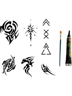 Uravas Store Tribal Modeller Hint Kınasıyla Geçici Dövme Seti