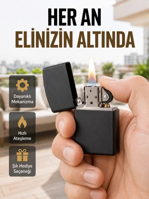 Renas Store Metal Gövdeli Tasarım Çakmak Mat Yüzeyli ve Ergonomik Tutma Özellikli