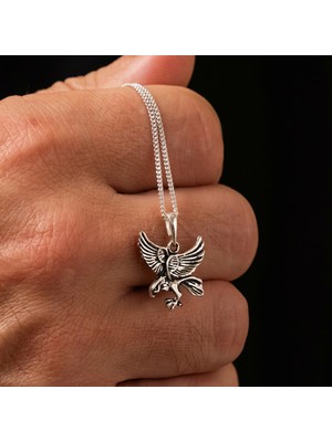 Ebrar Silver Gümüş Kartal Kolye 925 Ayar Gümüş Kartal Figürlü Kolye Kartal Unisex Kolye