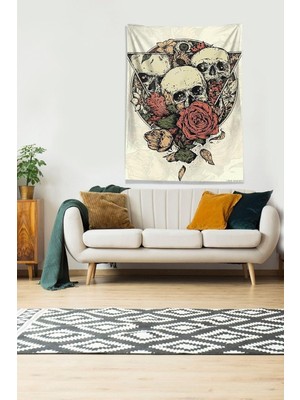 Uravas Store Pelangi Bej Kuru Kafa Leke Tutmaz Kadife Kumaş Duvar Örtüsü Duvar Halısı Tapestry DWLL427, 70 x 100