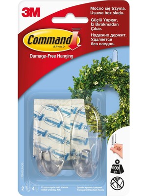 Uravas Store Command 17091 Şeffaf Askı, Orta Boy