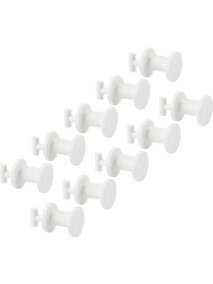 Uravas Store Ikea Skadıs Mini Plastik Itme Kancası (Skadıs Pegboard Için Uygundur), Beyaz, 19 Mm, 205.198.88-10'LU Paket