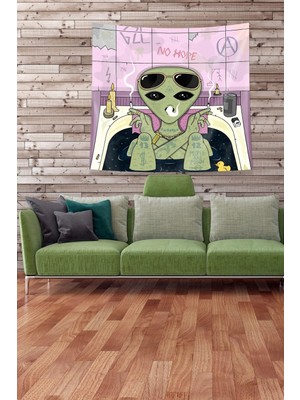 Uravas Store Pelangi Multirenk Küvetin Içindeki Uzaylı Leke Tutmaz Kadife Kumaş Duvar Örtüsü Duvar Halısı Tapestry KWLL352, 70 x 70