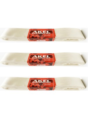 Akel Dar Dokuma Beyaz Saten Kurdele - 3 Cm. x 10 Metre - 3 Adet