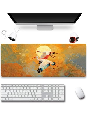 SonicTouch Klavye Mousepad 32x70cm Dikişsiz Kaymaz Taban Vefanın Kanatları Leylek Temalı
