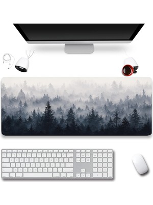 Sonictouch Klavye Mousepad 40X90CM Dikişsiz Pürüzsüz Sıvı Geçirmez Kaymaz Taban Kuzey Ormanları