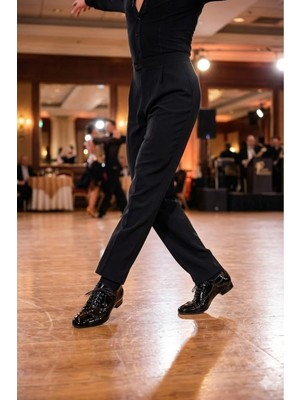 Bitangosu Siyah Rugan Erkek Yeni Rahat Kalıp Tango, Dans ve Slon Ayakkabısı