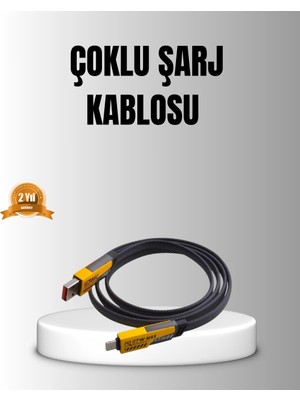 Shopwave 65W 4’ü 1 Arada Örgülü Hızlı Şarj Kablosu Usb-C Usb-A Çoklu Şarj Dayanıklı