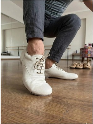 Bitangosu Erkek ,ekru, Deri Yeni Rahat Kalıp 1,5 cm Topuk Tango, Dans ve Salon Ayakkabısı