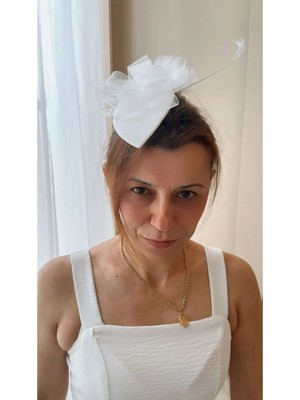 Bba New Trend Beyaz Vualet Gelin Nikah Şapkası, Kep,gelin Duvak,nikah Şapkası Tokalı Vualet Düğün Şapkası