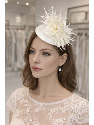 Bba New Trend Lüks Vualet Nikah Şapkası Gelin Şapkası Fascinator Kokteyl Şapkası Kadın Saç Aksesuarı Düğün Nişan Söz Kına Parti Mezuniyet Yılbaşı Davetleri Için Özel Tasarım