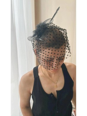 Bba New Trend Siyah Vualet Gelin Nikah Şapkası, Kep,gelin Duvak Aksesuar Vualet Gelin Şapkası Nikah Şapkası